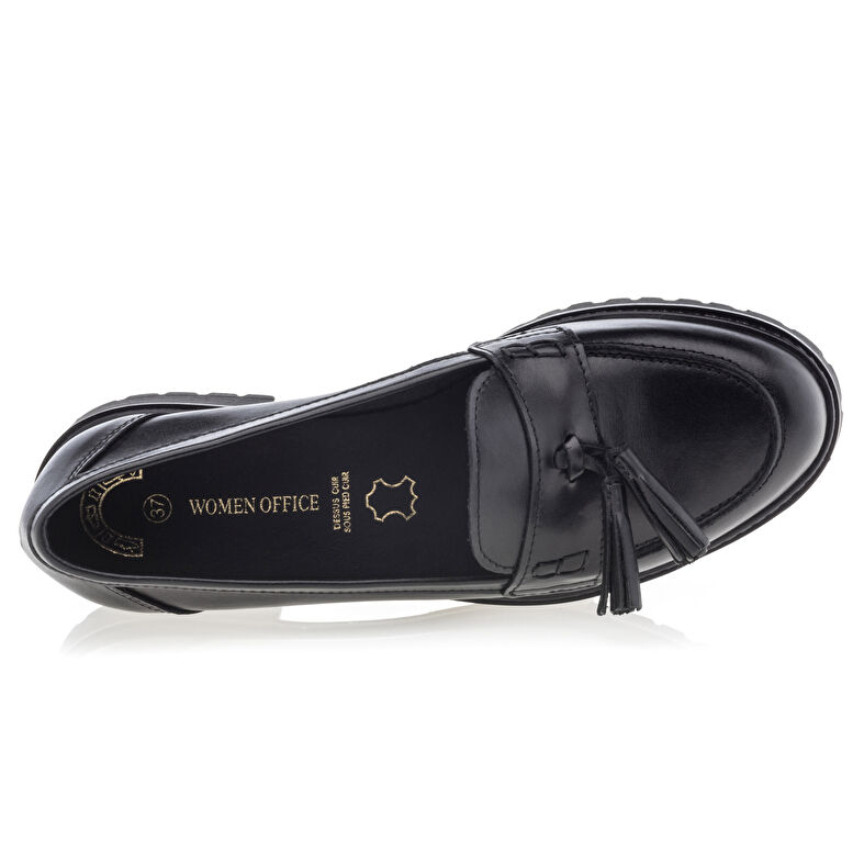Svarta loafers/båtskor för kvinnor