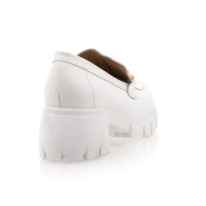 Weiße Damen-Loafer/Bootsschuhe