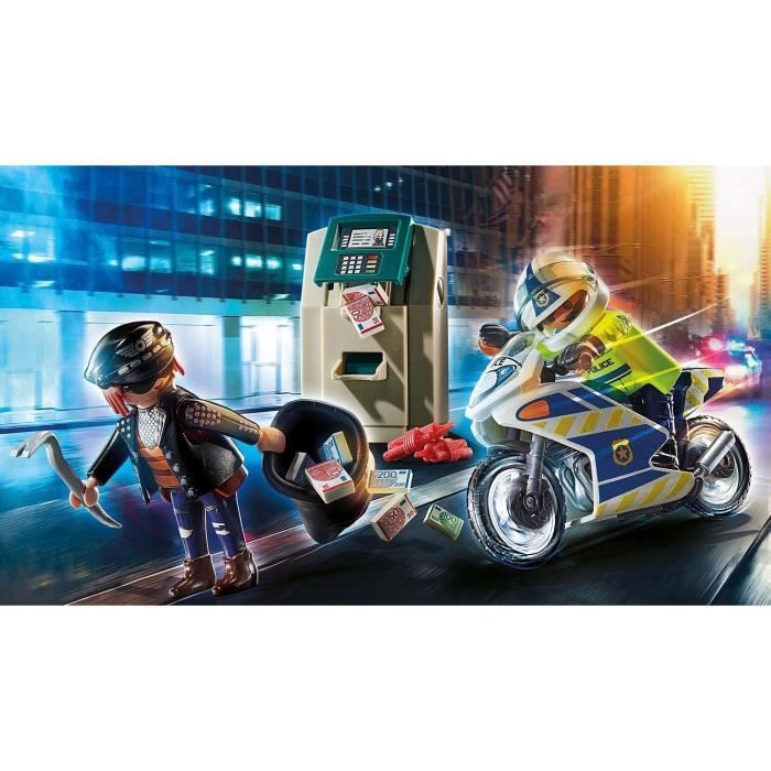 PLAYMOBIL 70572 Policier en moto et voleur, City Action, Les policiers, Dès 4 ans