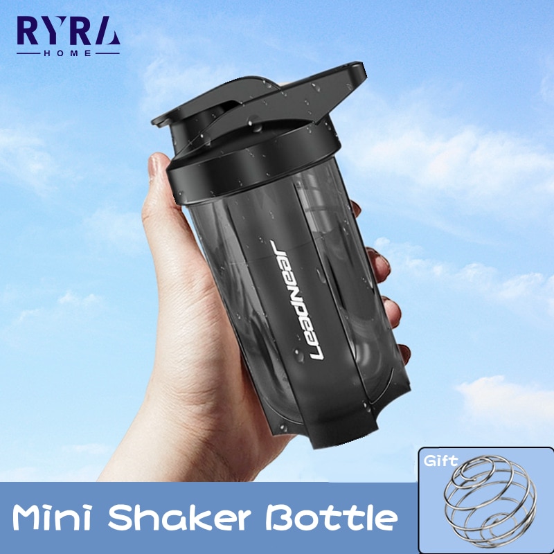 Bouteille shaker à protéines de 500 ml avec boule fouet, sans BPA, étanche, idéale pour le sport, la salle de gym et l'entraînement.