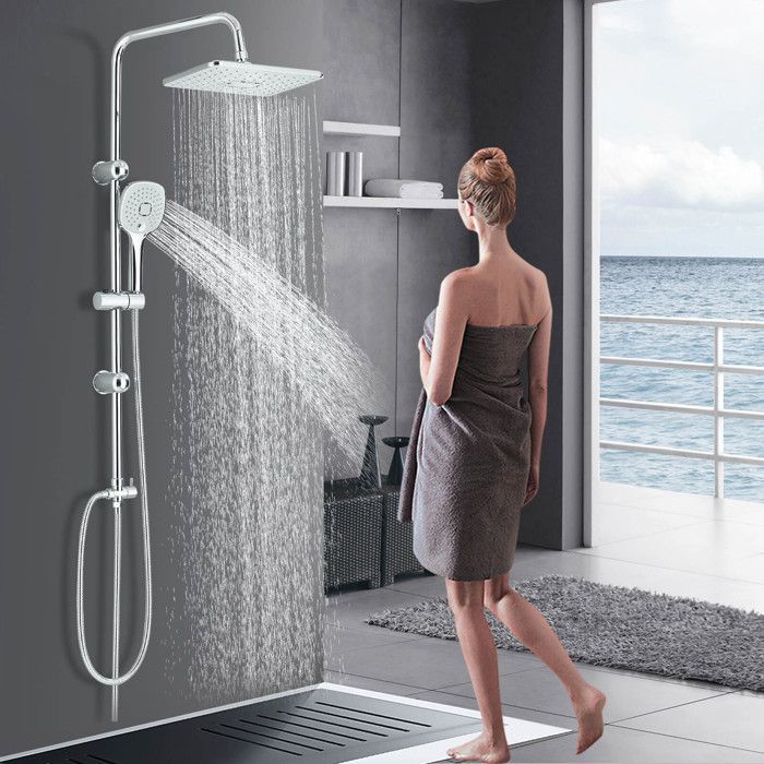 Columna de ducha y conjunto de ducha con cabezal de ducha de ABS