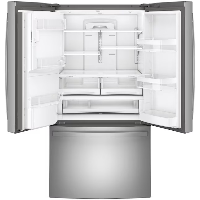 GE French-Door-Kühlschrank mit 785 Litern Nutzinhalt und Eiswürfelbereiter (Edelstahl, fingerabdruckresistent) ENERGY STAR®