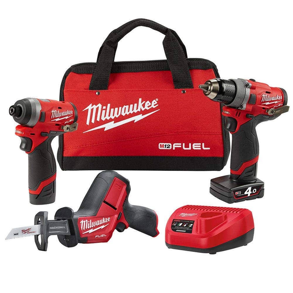MILWAUKEE 12V FUEL™ Harjaton akkupaketti 3-osainen 1 x 2,0 Ah/4,0 Ah M12FPP3G-421B