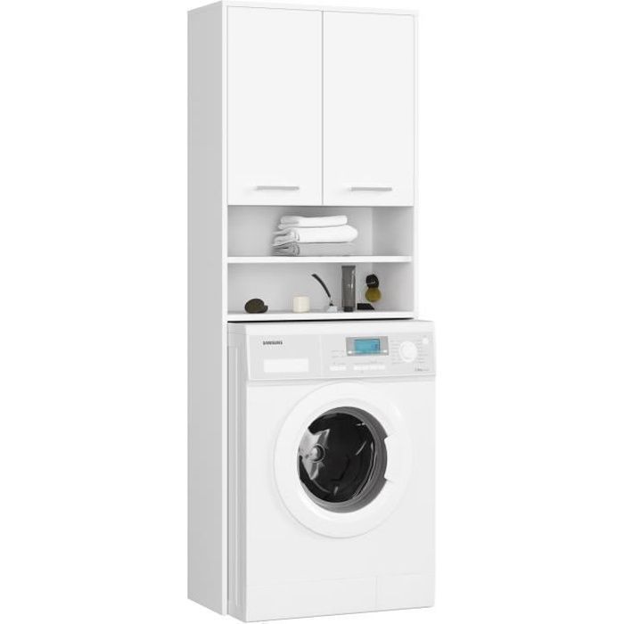 FIN witte badkamerkast, 64 cm, 2 deuren - AKORD - Badkamermeubelen - Klassiek - Tijdloos