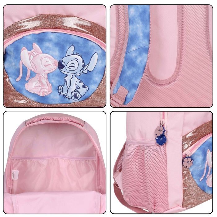 DISNEY Stitch REINFORCED school backpack, school bag for girls, laptop sleeve 41x30x15cm