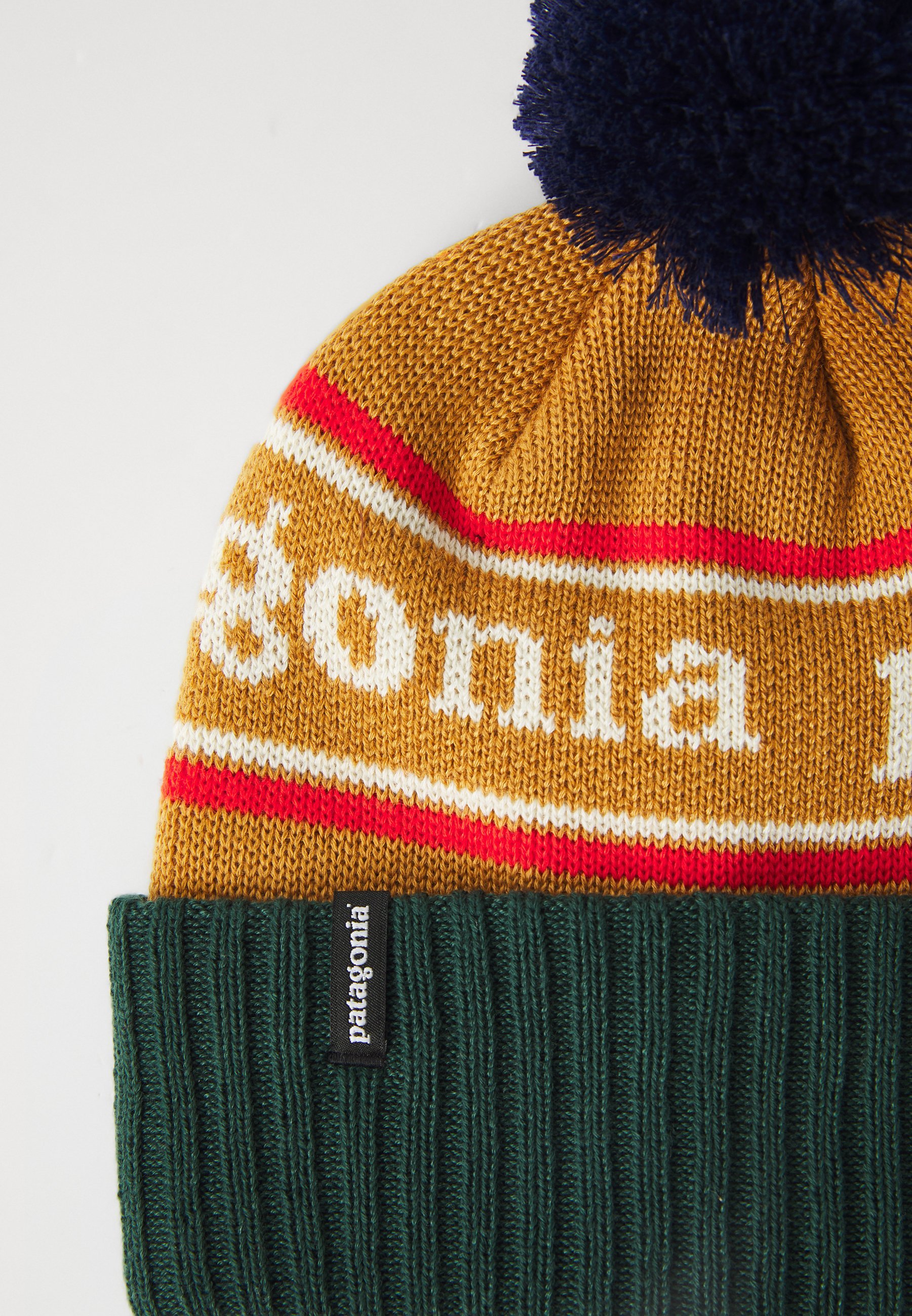 Patagonia POWDER TOWN BEANIE UNISEX - Muts - parkstreep/talon goudkleurig