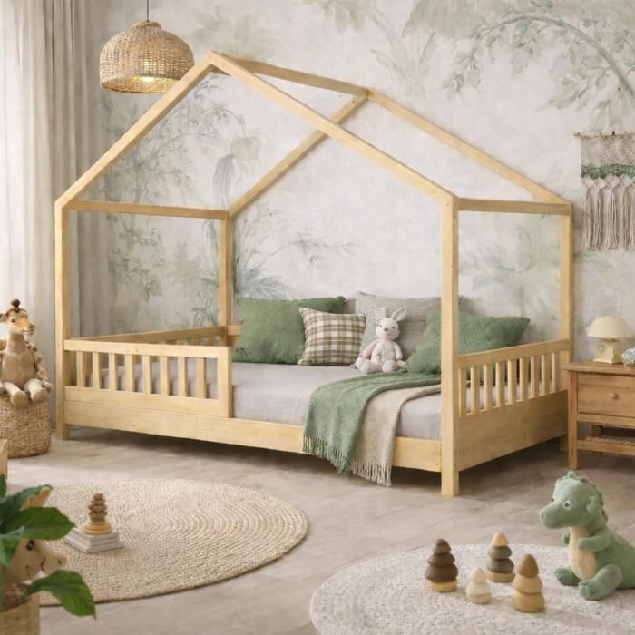 Lit Cabane Enfant  90 x 190 cm avec MATELAS
