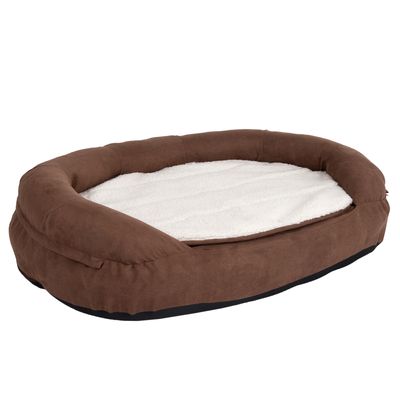 Cama oval para cães em espuma viscoelástica - Marrom