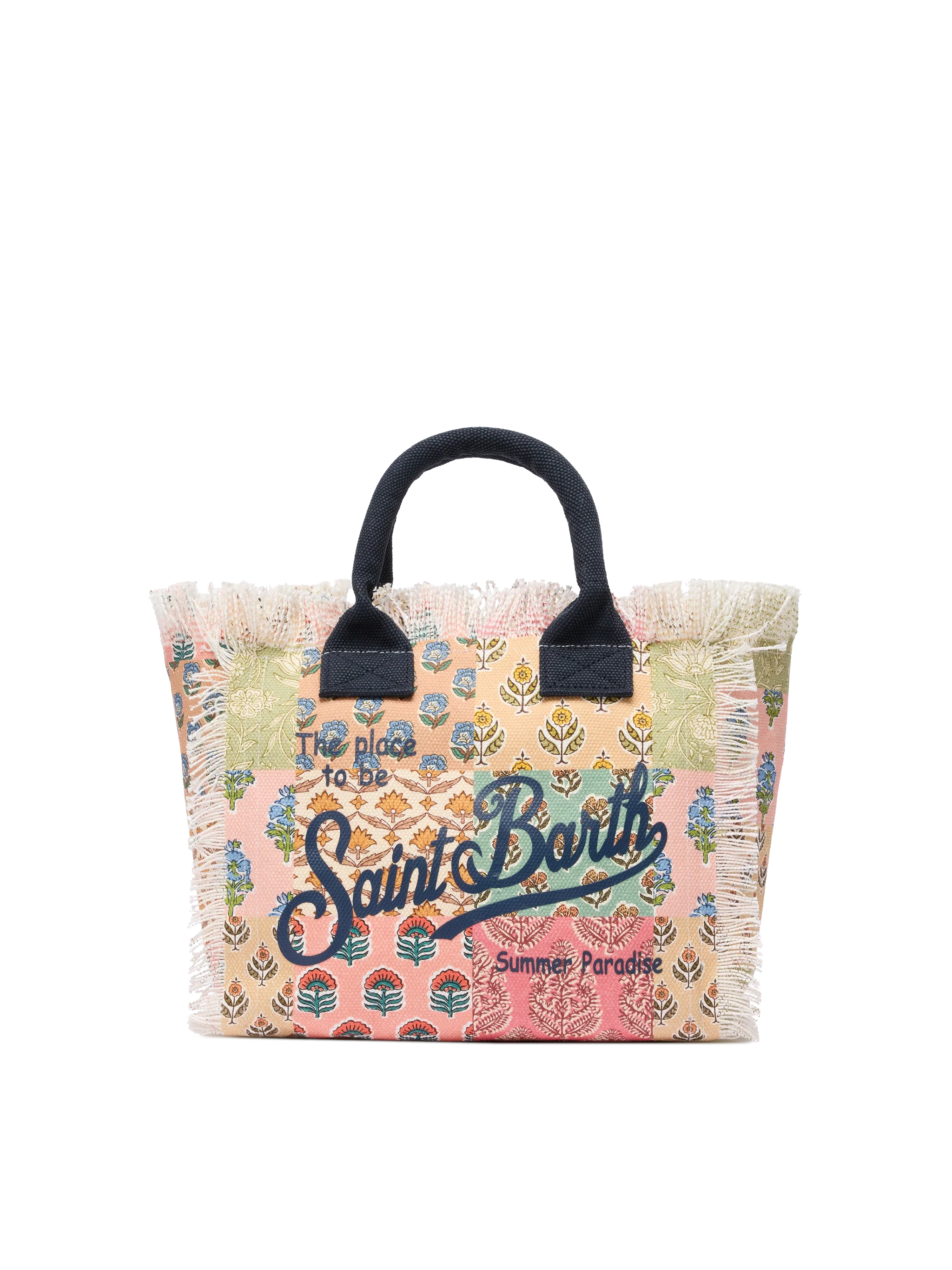 Colette katoenen canvas tas met bloemenprint.
