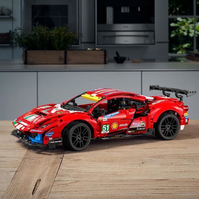LEGO® Technic 42125 Ferrari 488 GTE “AF Corse #51”, Construction, Voiture de Sport, Maquette Voiture à Construire, pour Adultes