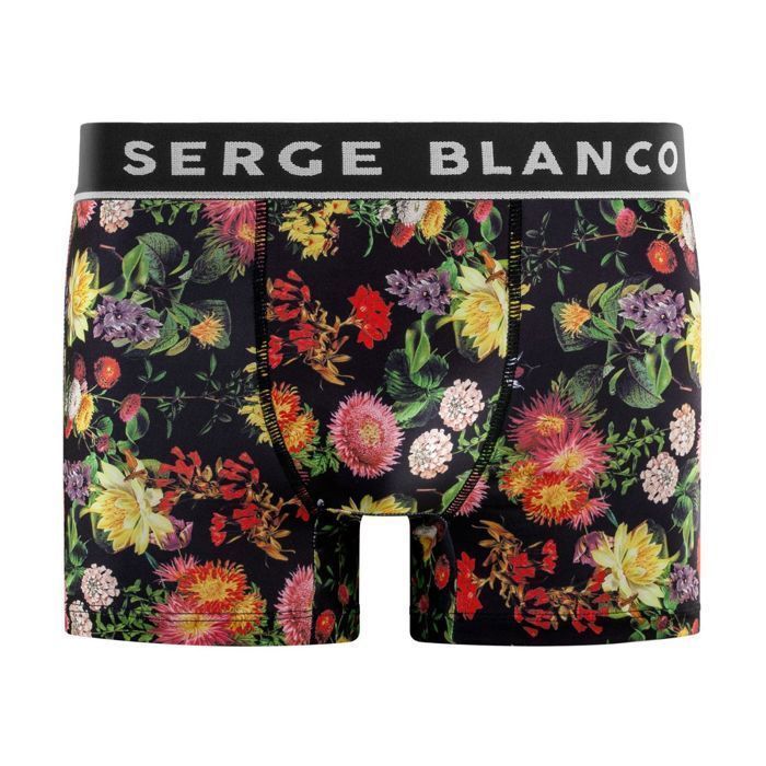 Serge Blanco Boxer Homme  Caleçon Homme - Noir  (Lot de 3)