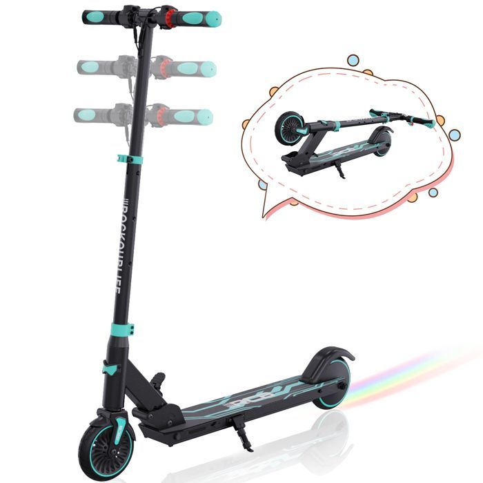 RCB R15 Trottinette électrique pliable enfant Seul 7,55 kg Hauteur ajustable Cadeau pour Enfant et Ados Bleu