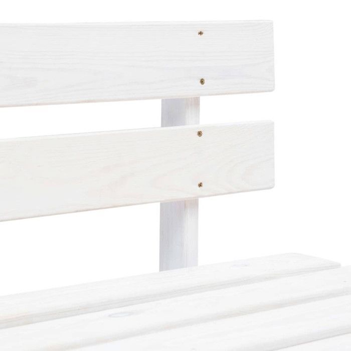 Banco - vidaXL - Palé de jardín - Madera maciza - Blanco - Resistente a la intemperie