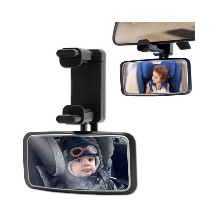Miroir Voiture BéBé,360°Adjustable Retroviseur Voiture Bebe,Curved Design,the Safest Retroviseur Interieur Voiture,13 * Label
