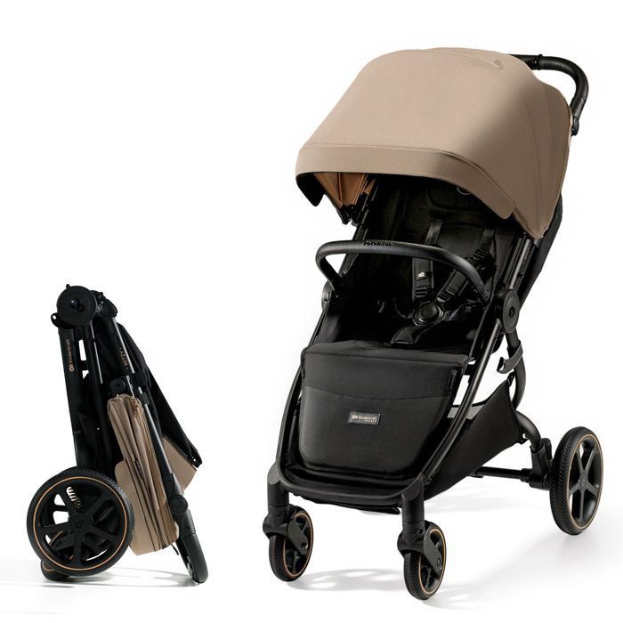 Passeggino Kindercraft MITZY (fino a 27 kg), chiusura con una mano, taglia grande, senza aria, ruote ammortizzate, beige.