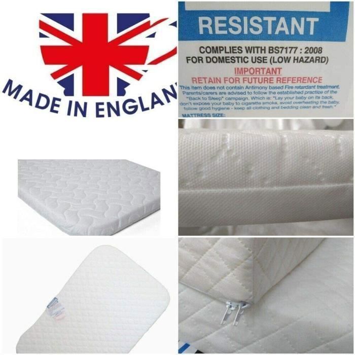 Matelas Cododo 83 x 50 cm Épaisseur Confort 6 cm Hypoallergénique & Respirant Matelas Bébé Berceau Chicco Next2Me Next to Me [L122]