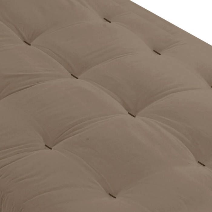 Taupefarbene Futonmatratze mit Latexkern, 90 x 190 cm – Taupe – 5 Jahre Garantie – Terre de Nuit