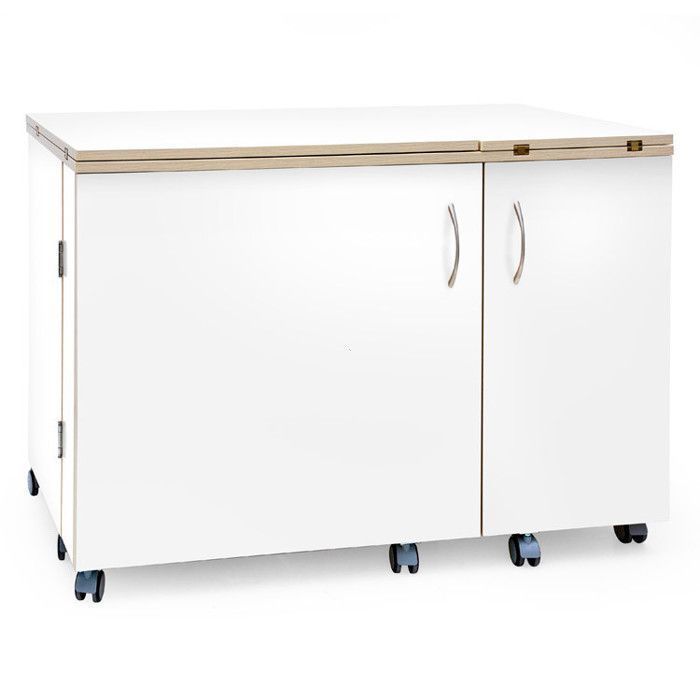 Meuble de couture pour machine à coudre et surjeteuse | Couleur : Blanc