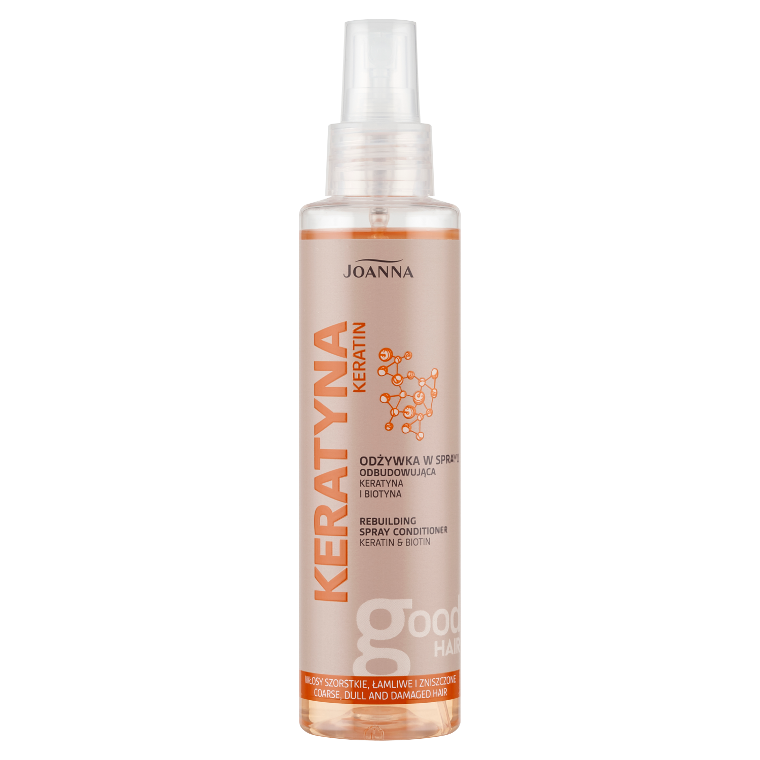 Spray revitalisant à la kératine Joanna pour cheveux rêches, ternes et cassants 150 ml
