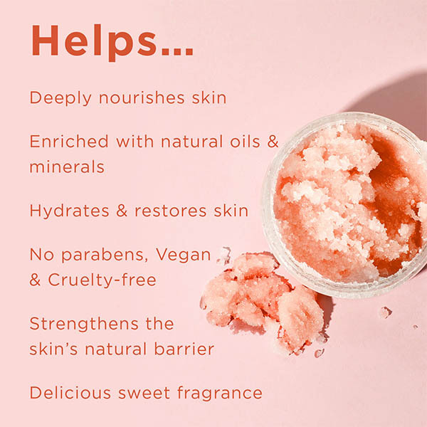 PraNaturals Scrub de corp cu sare de la Marea Moartă 500g - Piersică și miere