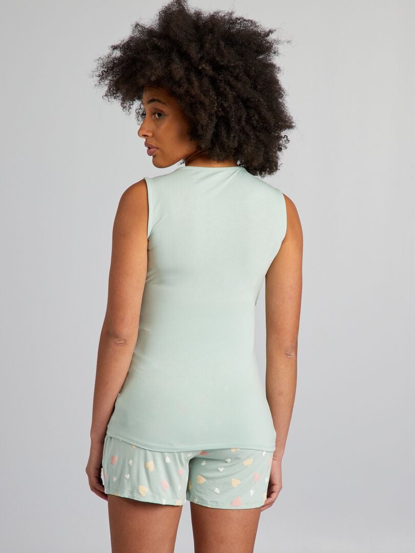 Conjunto de pijama de lactancia - 2 piezas - VERDE