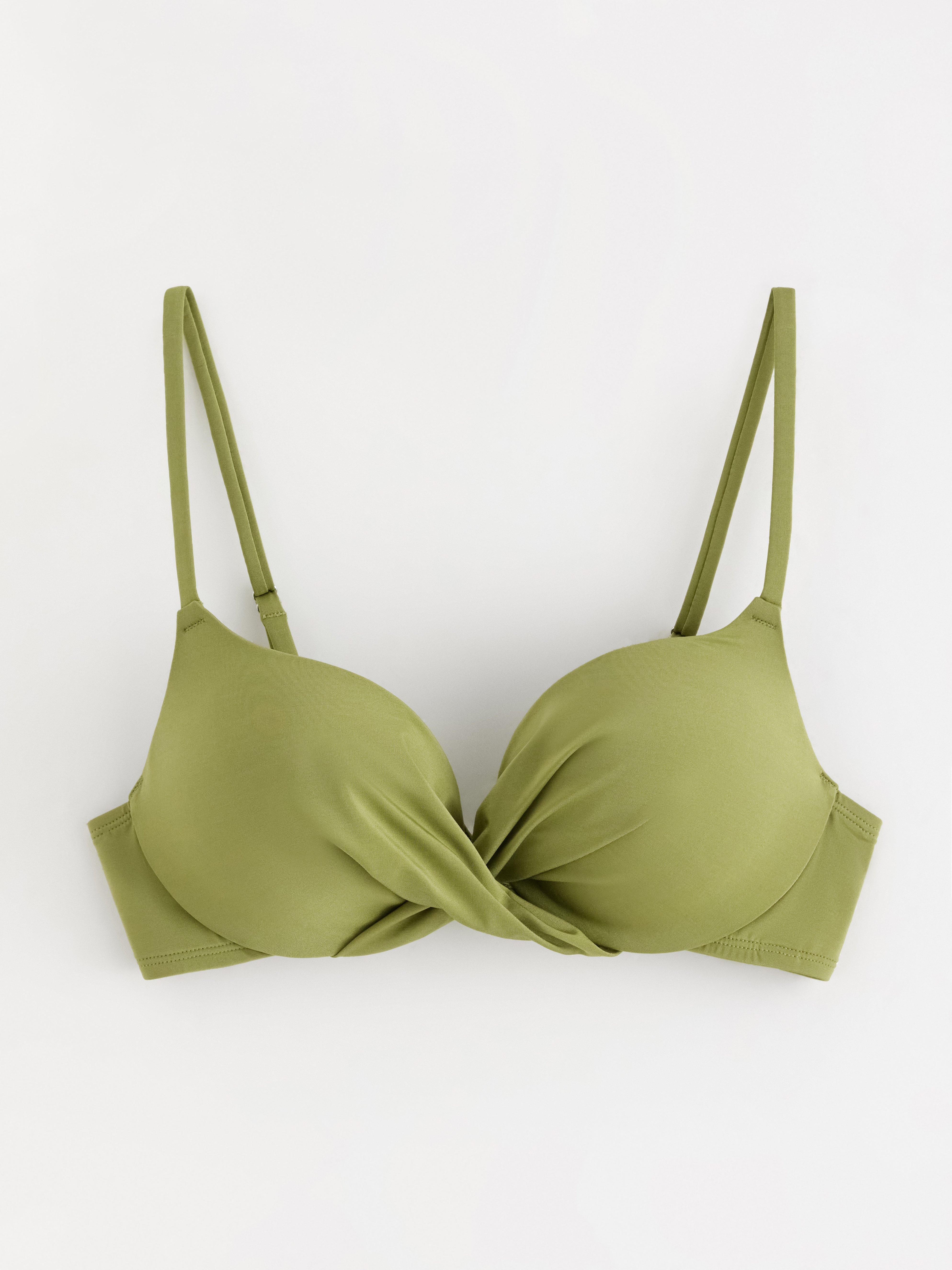 Top bikini imbottito Malva, colore verde polvere chiaro.