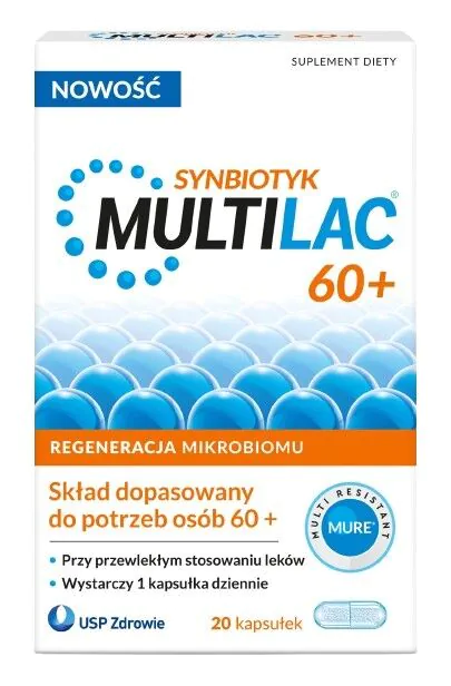 Multilac Suplement diety zawierający żywe kultury bakterii, 60 + 20 kaps.