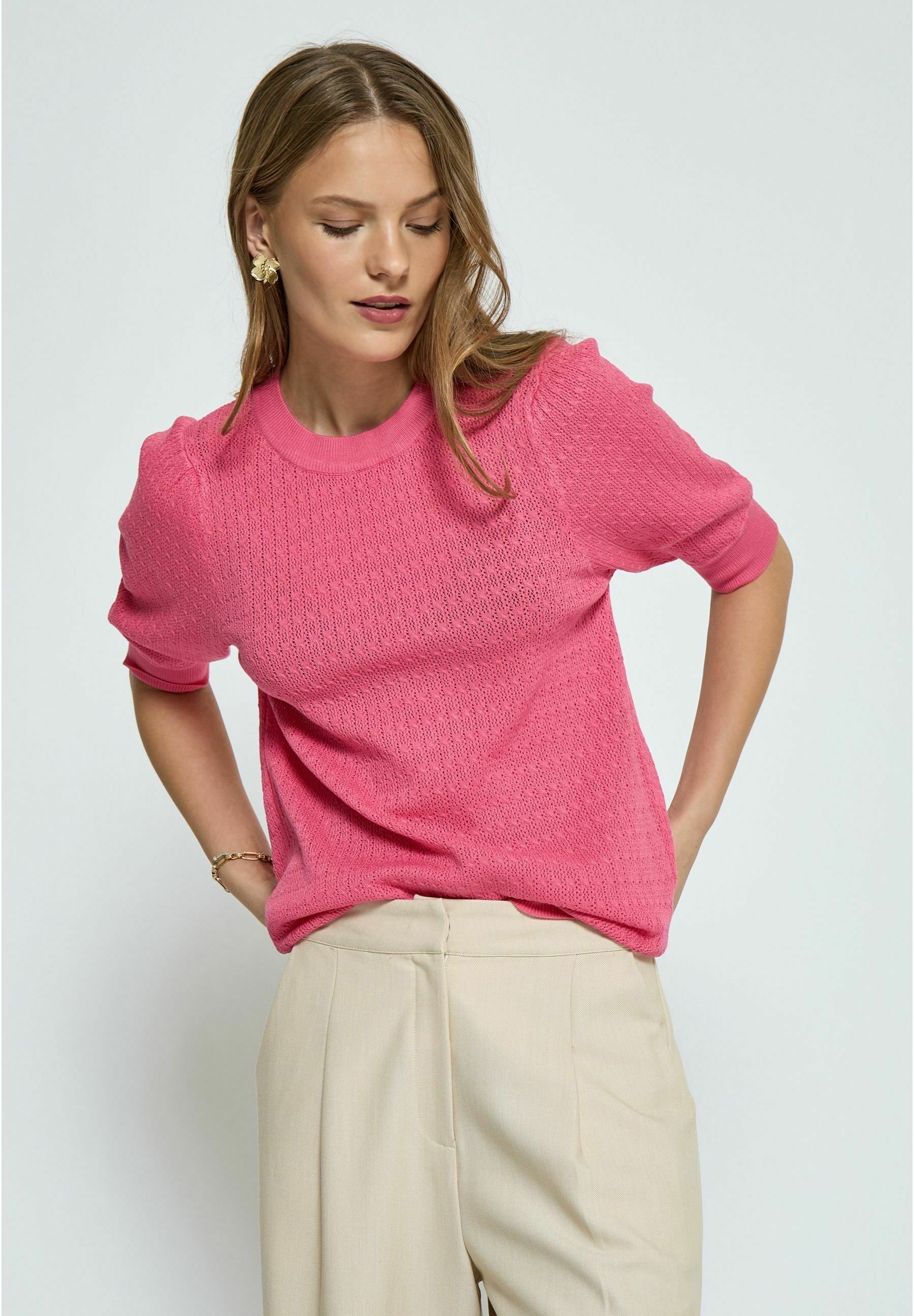 PEPPERCORN TALA PUFF SLEEVE - T-shirt met print - camelia roze