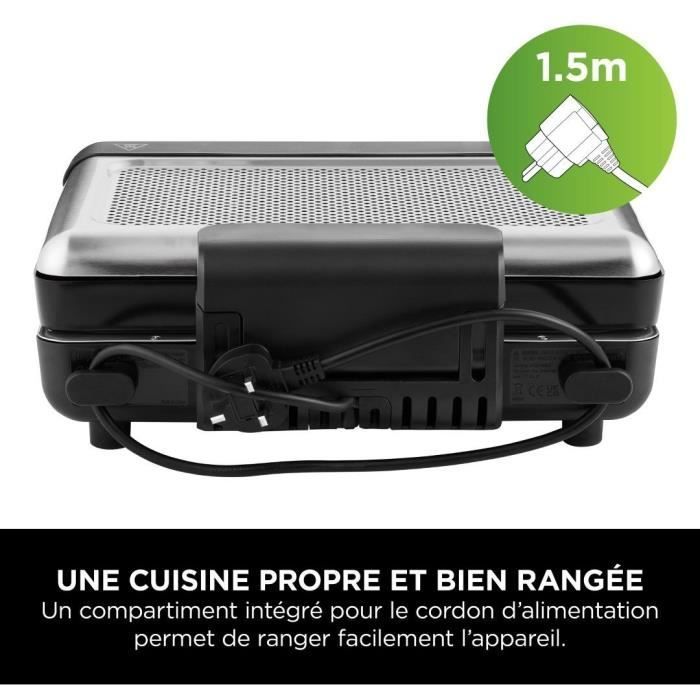 Grill et plancha NINJA - Sizzle GR101EU - Surface 34x8x13,5cm - Jusqu'à 260°C