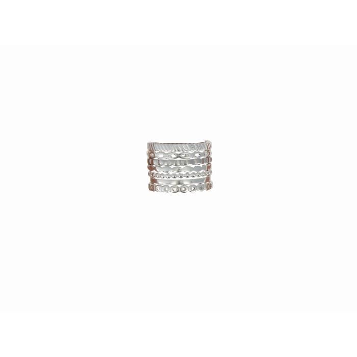 Bague Anneau Argent Zébrée - LES POULETTES - Bague - Adulte - Femme