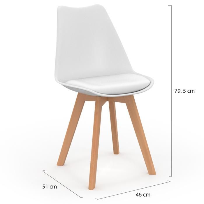 IDMARKET Lot de 8 chaises de salle à manger SARA scandinaves blanc x2, gris clair x2, gris foncé x2, bleu canard x2