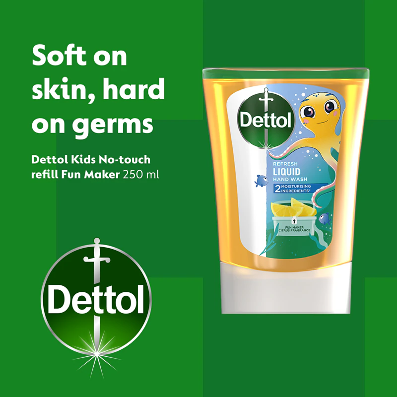 Refil para Dispensador de Sabonete Sem Toque Dettol Soft on Skin Kids Fun Maker