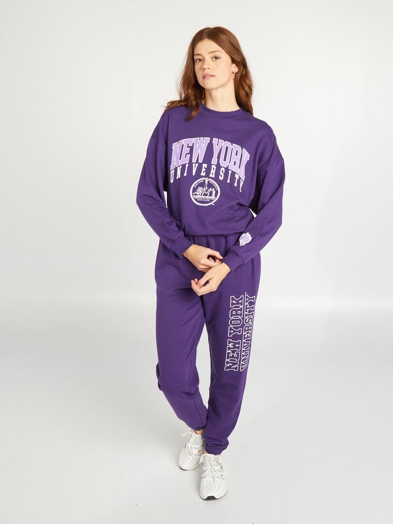 Sudadera polar de la Universidad de Nueva York - MORADA