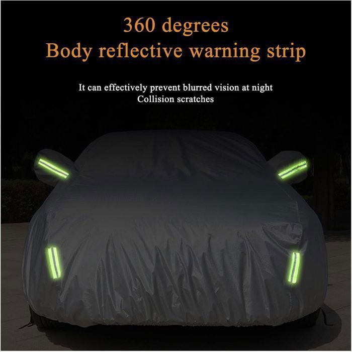 Funda protectora para coche de exterior, impermeable, de PEVA, con apertura lateral, forro de algodón, resistente a los rayos UV, a la nieve y al polvo, 490 x 190 x 150 cm.