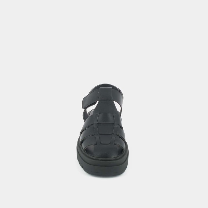 Méduses à plateformes  en cuir noir