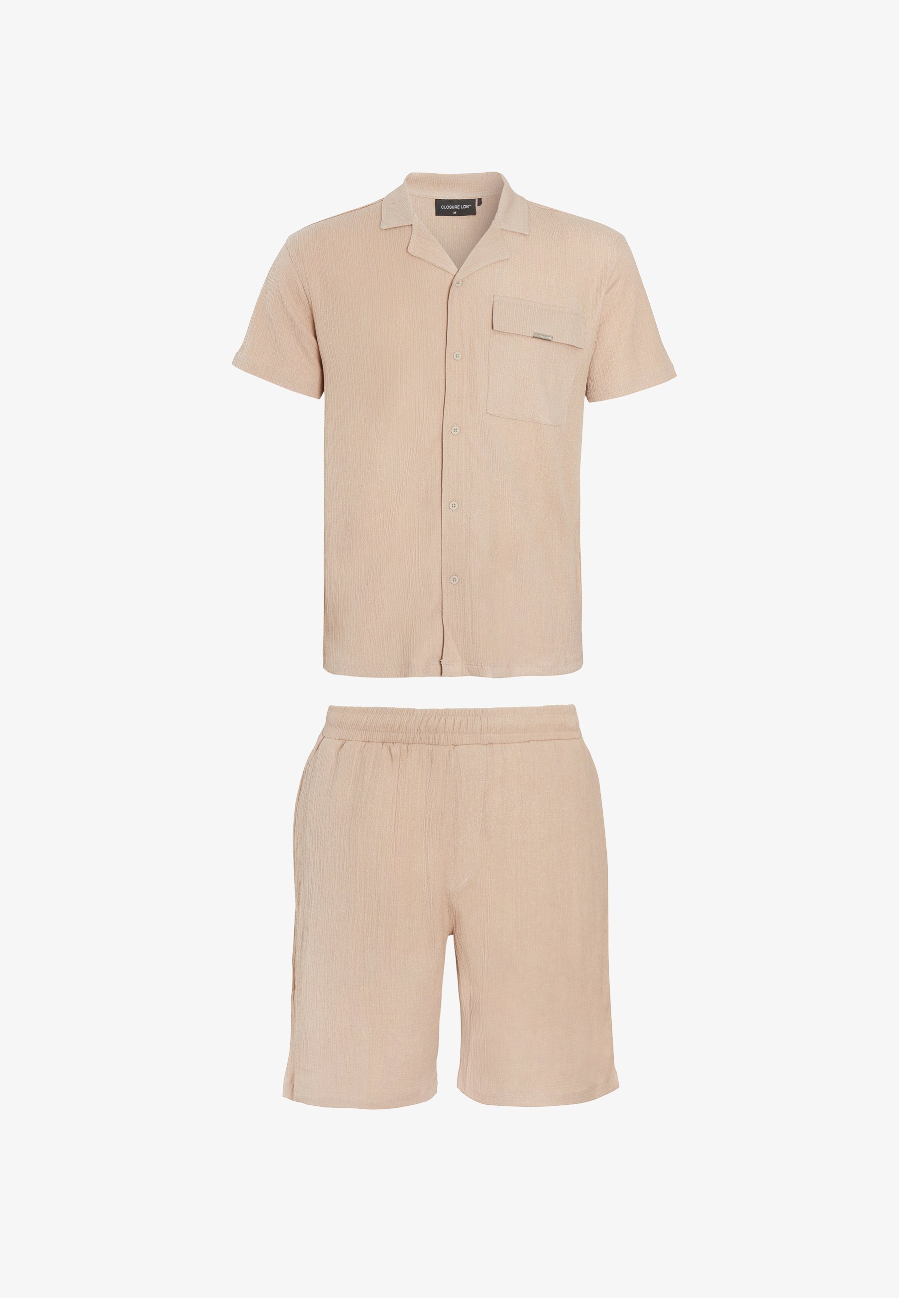 CLOSURE London CRINKLE TWINSET - Pantaloncini - pietra