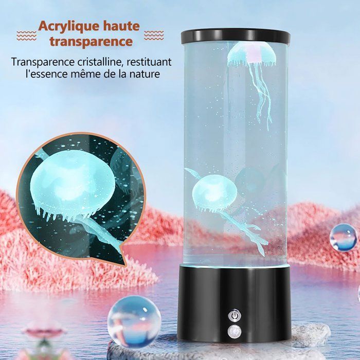 Jouet Enfant Lampe Meduse,Télécommande,Jellyfish Lampes à lave 17Effets de Lumière,Méduse pour Chambre des Enfants Maison Bureau