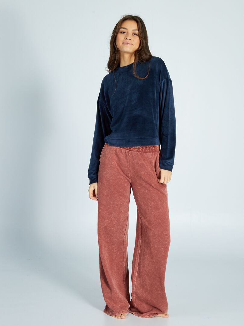 Fleece sweatshirt voor thuisgebruik - blauw