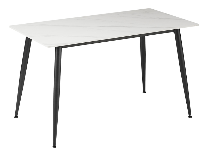 Stół Tiana 130x70 biało-czarny z porcelanowym blatem