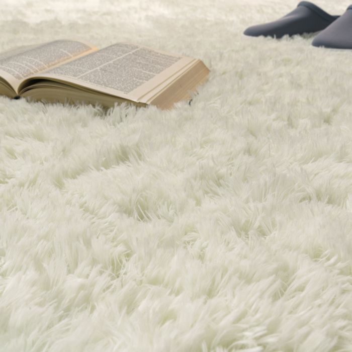 Paco Home Tapis Poils Longs Salon Shaggy Fausse Fourrure Fourrure Moelleux Blanc Blanc 120x170 cm