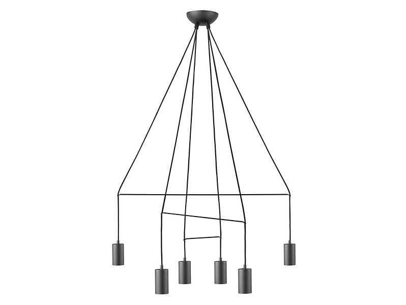 Lampa wisząca Imbria Black 6-punktowa stalowa czarna