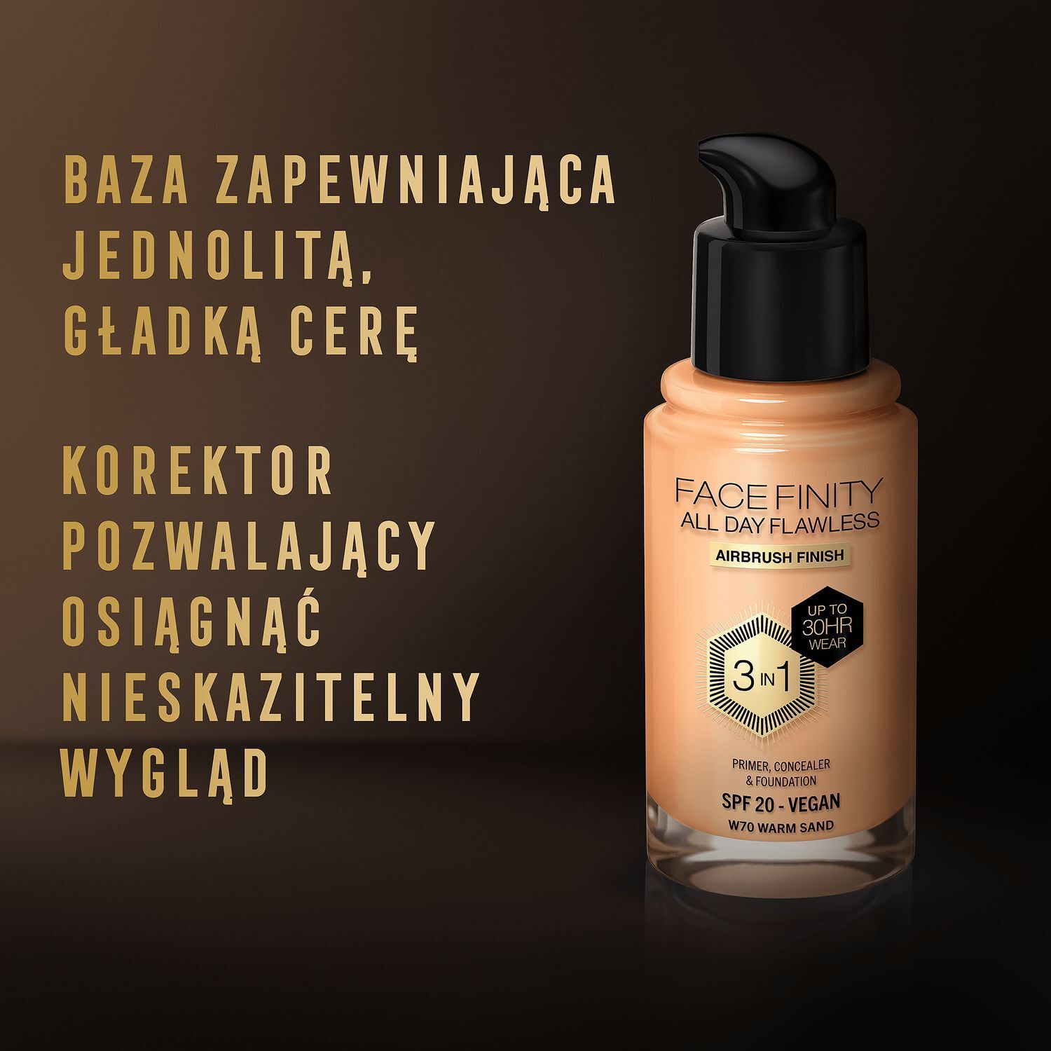 Max Factor Facefinity All Day Flawless Foundation s SPF20 béžový č. 55 30 ml