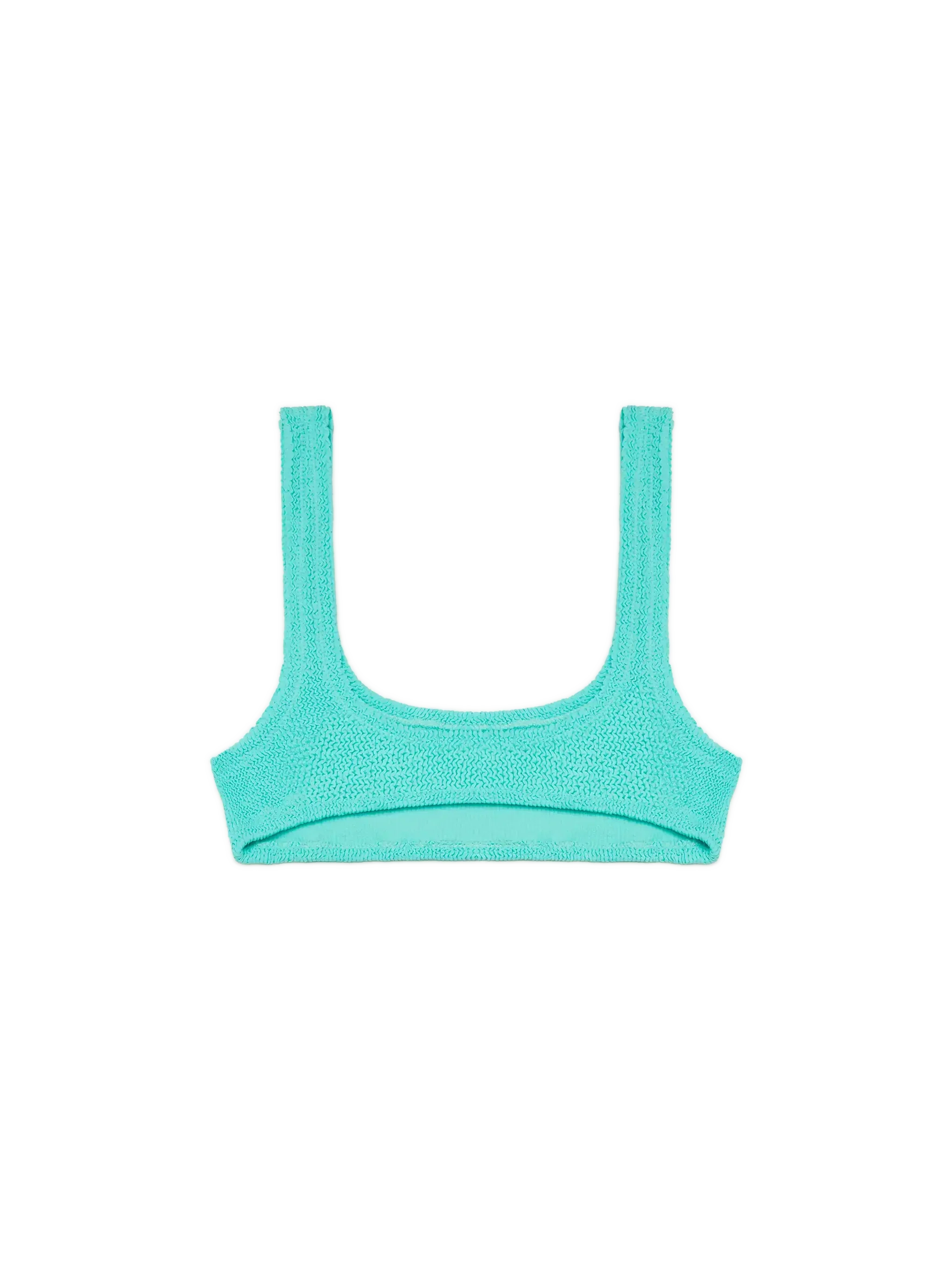 Top bralette clásico Naima Crinkle color aguamarina
