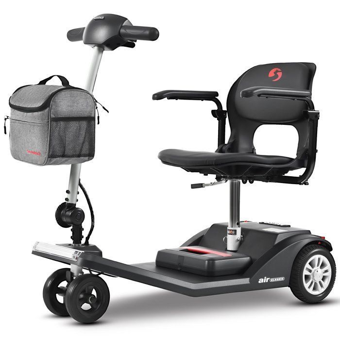 AIR CLASSIC 4-Wheel Electric Scooter, 250W, 360° Swivel Seat, 20KM Range, 12AH Lithium Battery, Mobility for Reduced Mobility and Seniors - Black