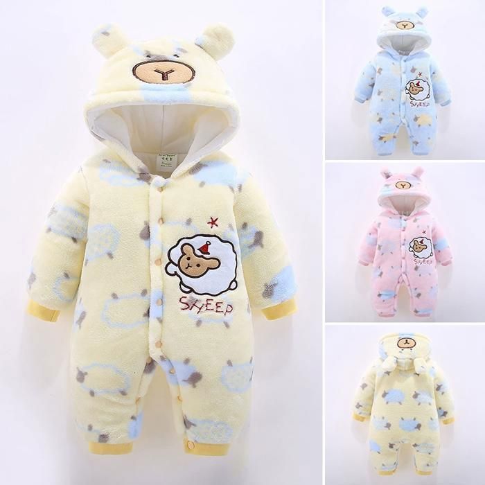 Pijama FUNMOON para bebé niña y niño, nuevo y cálido mono de invierno para recién nacidos de 3 a 12 meses - Azul