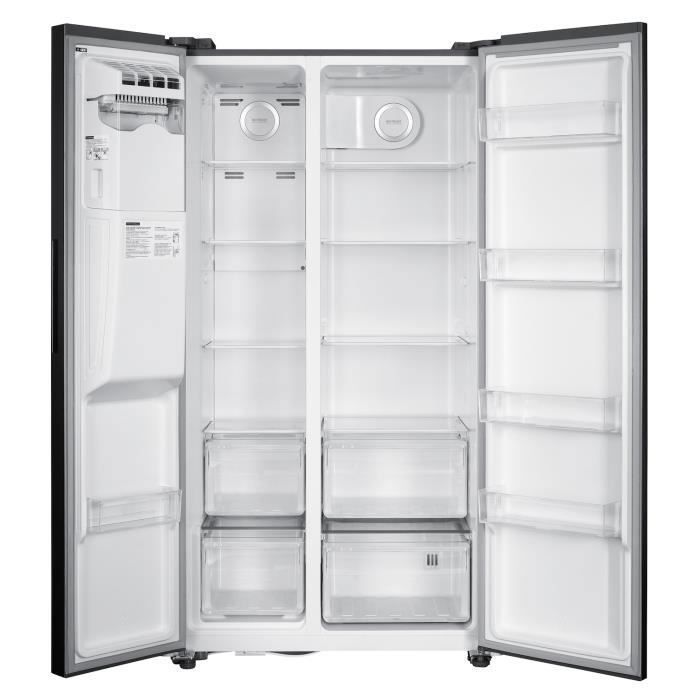 GEDTECH Réfrigérateur Américain GSBSA513IX Side by Side 513L - Distributeur d'eau et machine à glaçons automatique - Inox