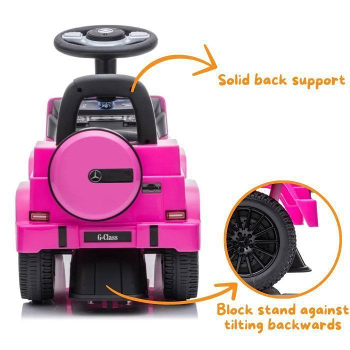 Carrinho Elétrico Infantil Mercedes-Benz G350 - Rosa - 1 a 3 anos - Produto Oficial Licenciado - Compartimento para Armazenamento - Peso Máximo: 25kg