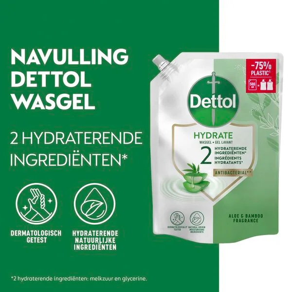 Dettol hidratantni antibakterijski gel za pranje s aloe verom, ponovno punjenje, 500 ml