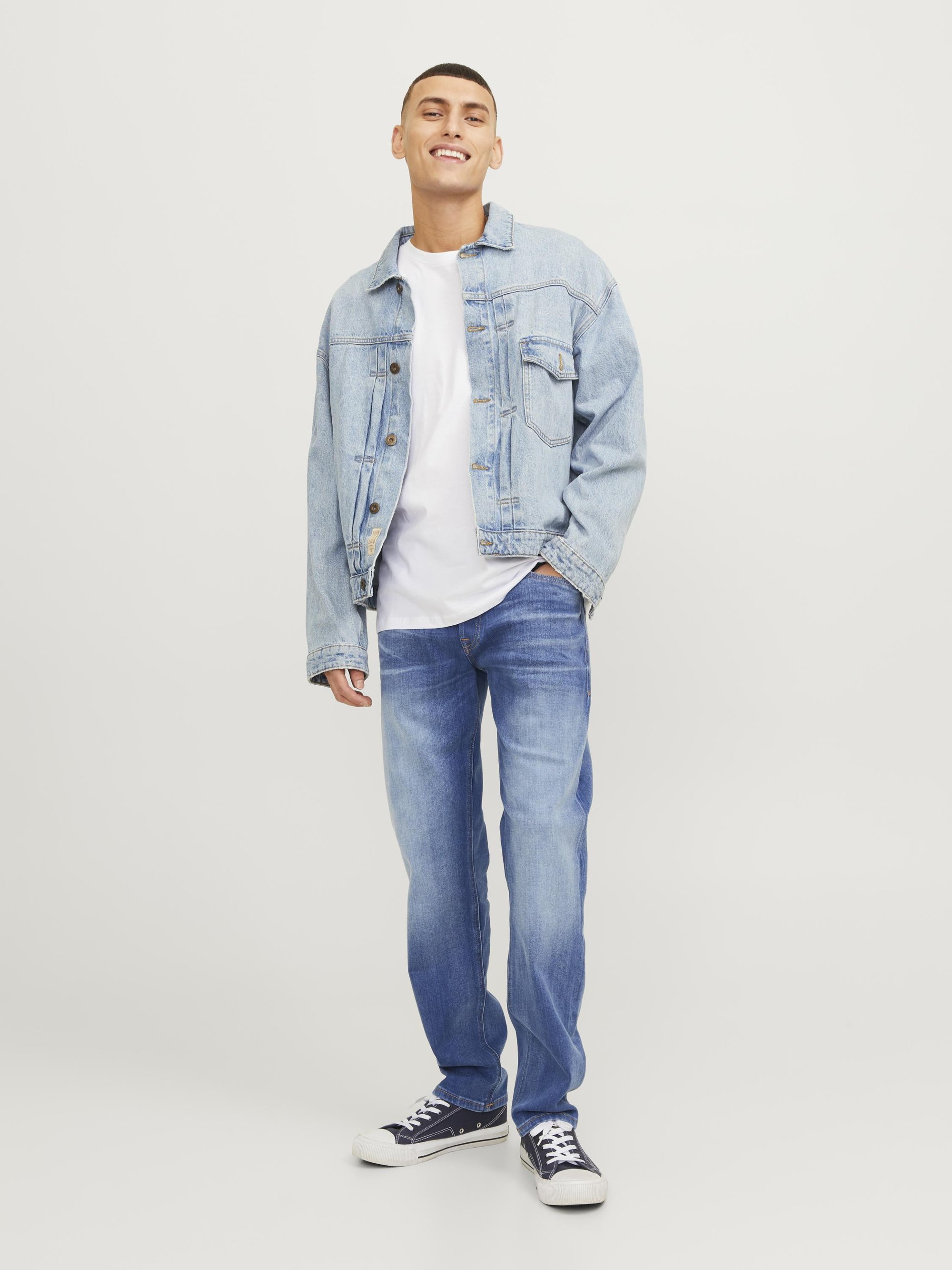 Jean Jack & Jones MIKE ORIGINAL - Coupe droite - Denim bleu