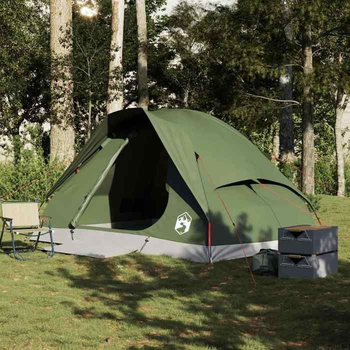 Tienda de campaña tipo domo para 4 personas vidaXL, color verde oliva, impermeable, 4009642